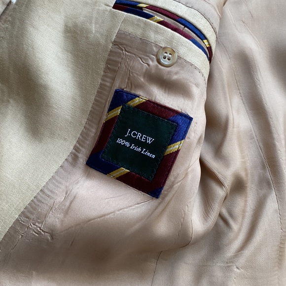 Two tan linen J Crew suits with one additional jacket, excellent condition - Picture 2 of 4